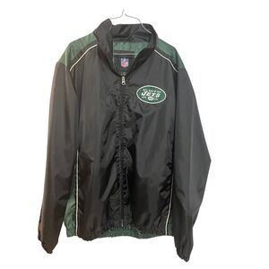 NFL New York Jets Windbreaker Jacket Black Green White L